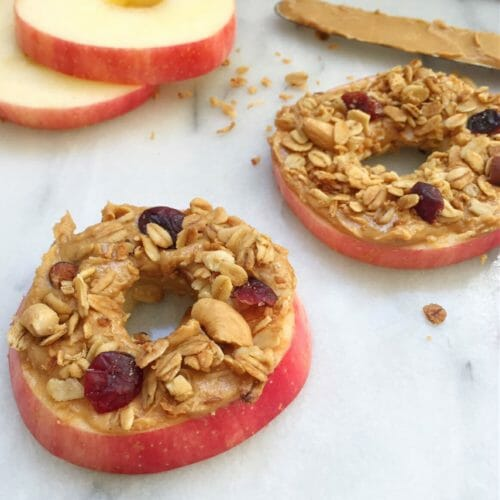 Apple and peanut butter circles