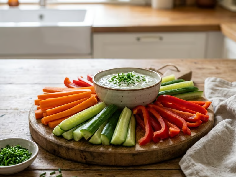 Veggies with garlic and herb dip